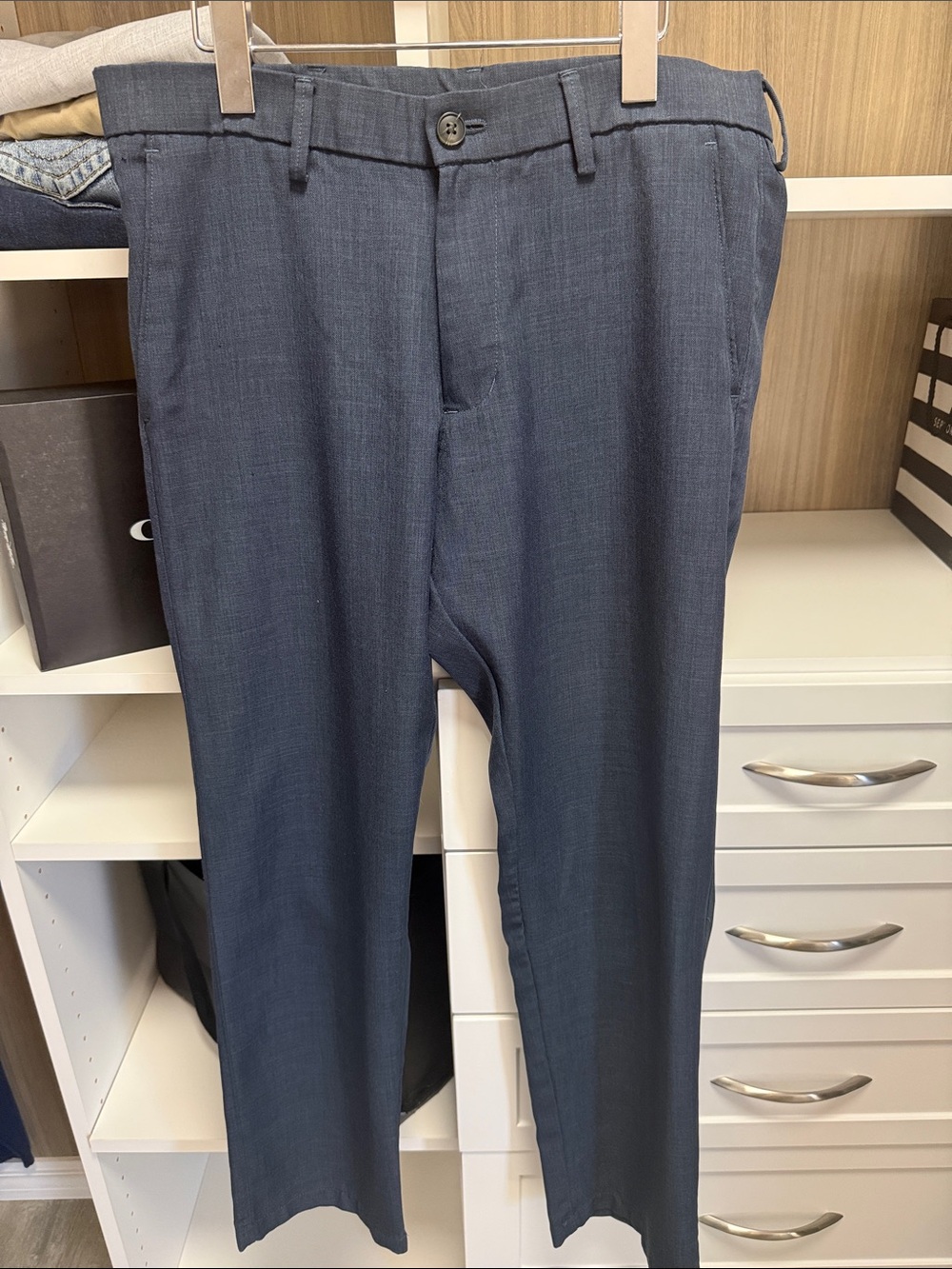 Haggar Men's Dress Pants in Slate Gray-Blue